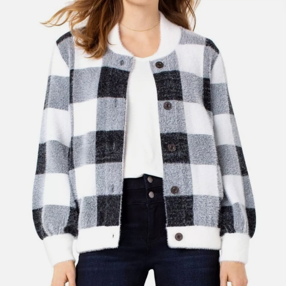 Liverpool Los Angeles Buffalo Check Sweater Bomber